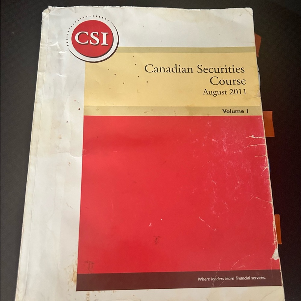Canadian securities book